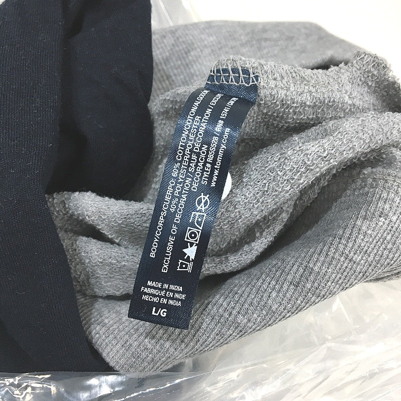 Tommy Hilfiger 2 Piece French Terry Grey Navy Pyjama Set Ladies Size Large NEW