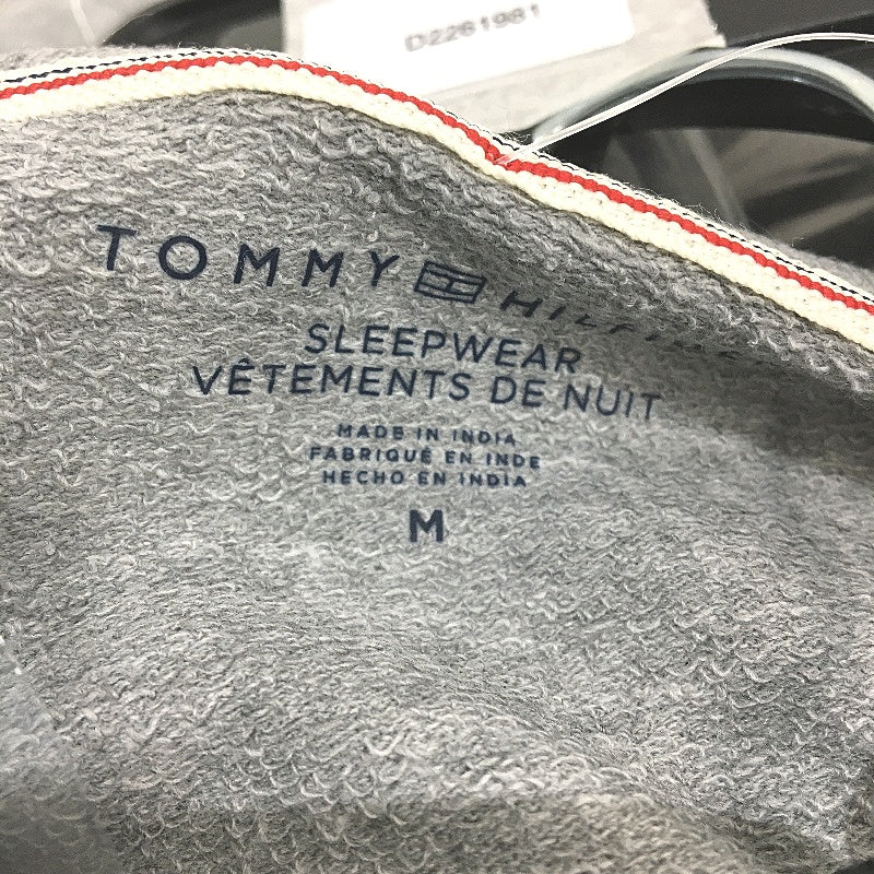 Tommy Hilfiger 2 Piece French Terry Grey Navy Pyjama Set Ladies Size Medium NEW