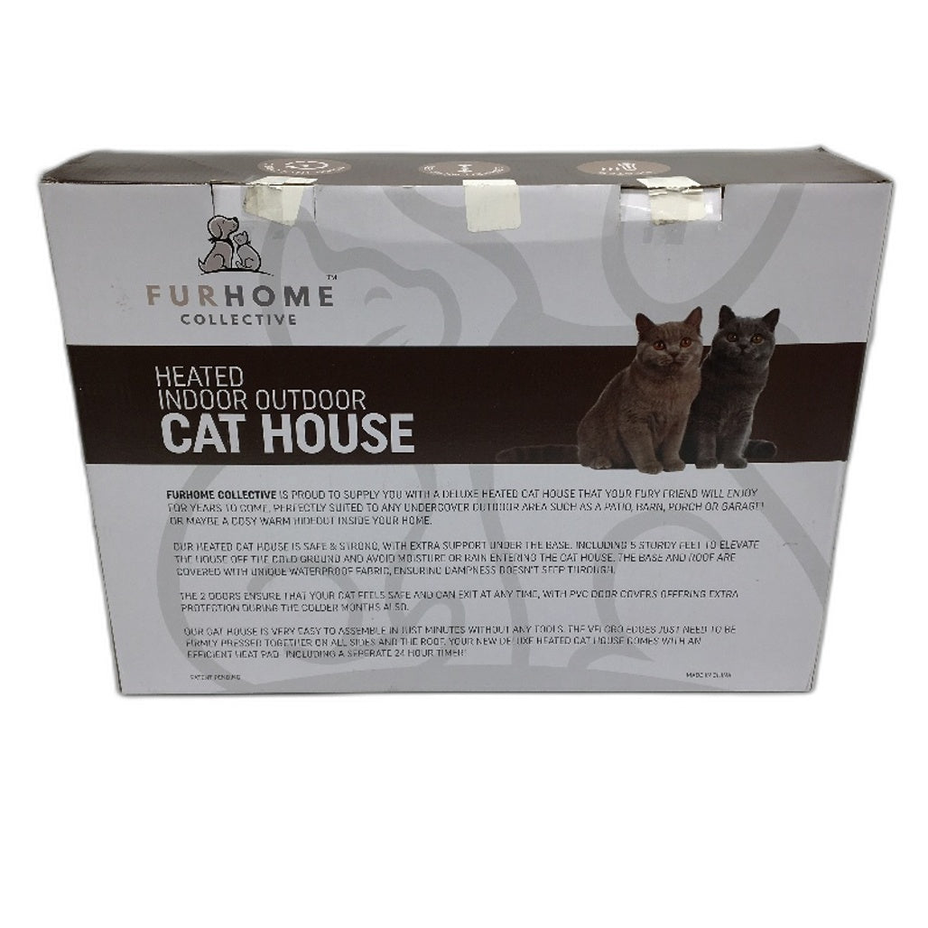 Furhome Collective Deluxe Heated Indoor Outdoor PVC Waterproof Cat House NEW