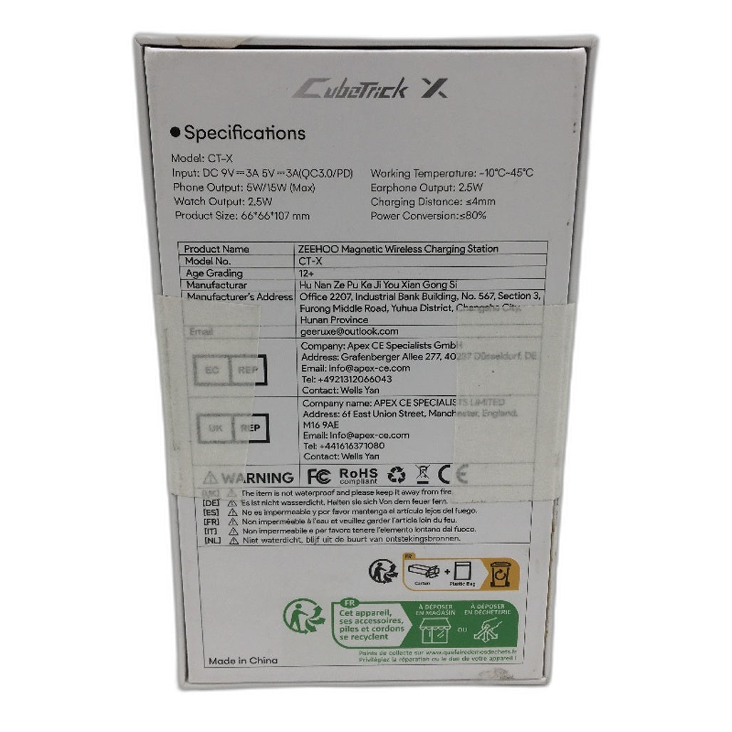 ZEEHOO Cubetrick X 3 in 15W Wireless Charging Station for Apple Devices DEMO