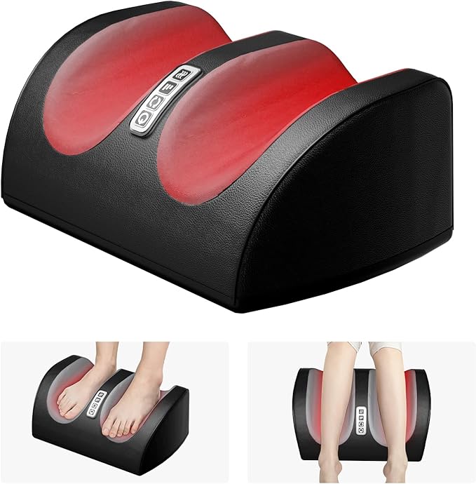 FM01 24W 3 Speed Shiatsu Black Open Foot and Calf Heated Massager NEW
