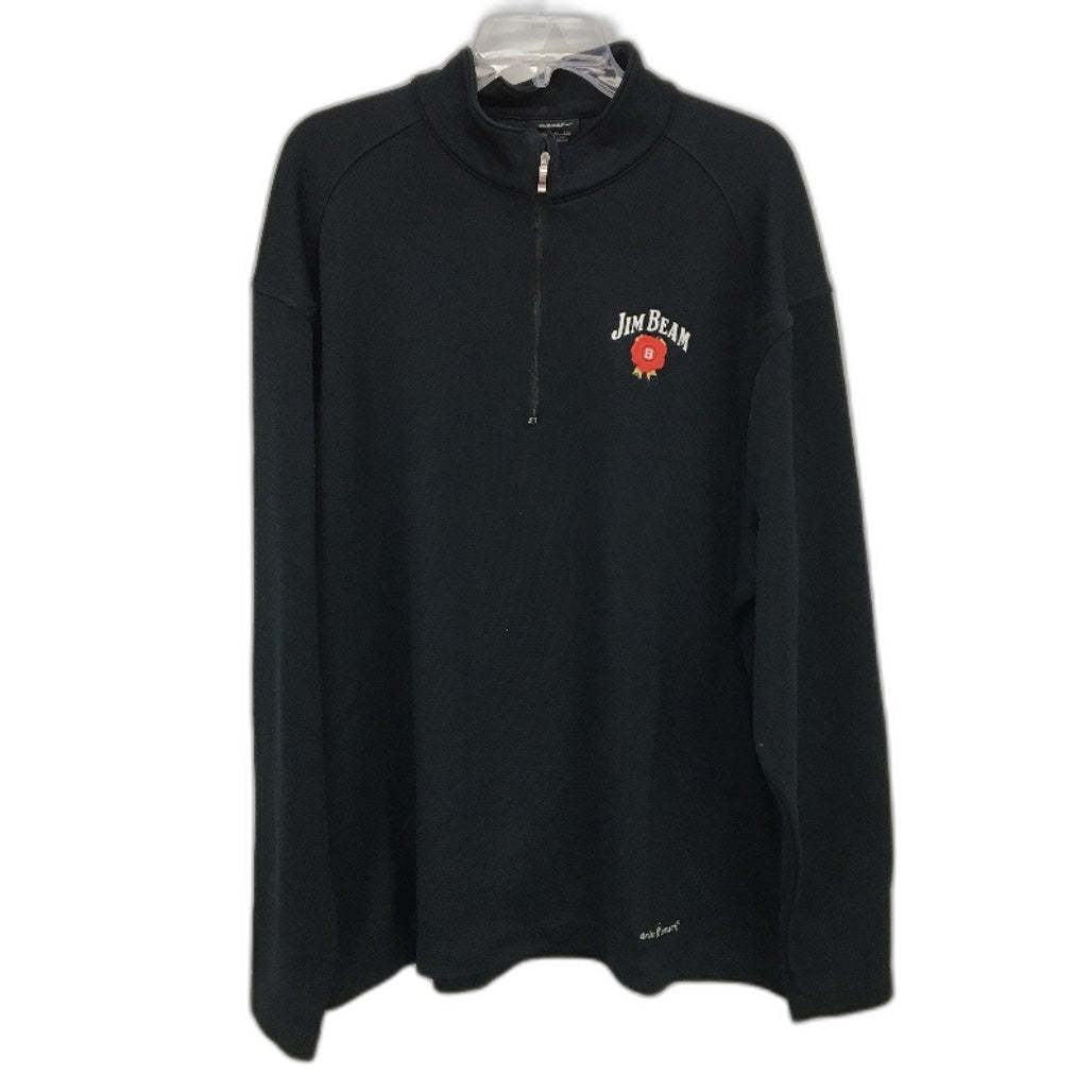 Nike Golf Jim Beam Patch Quarter Zip Black Cover Up Pullover Shirt Mens Size 2XL