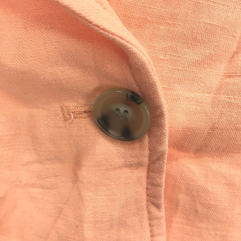 Zara Linen Peach Pink Cropped Single Breasted Blazer Top Ladies Size Medium