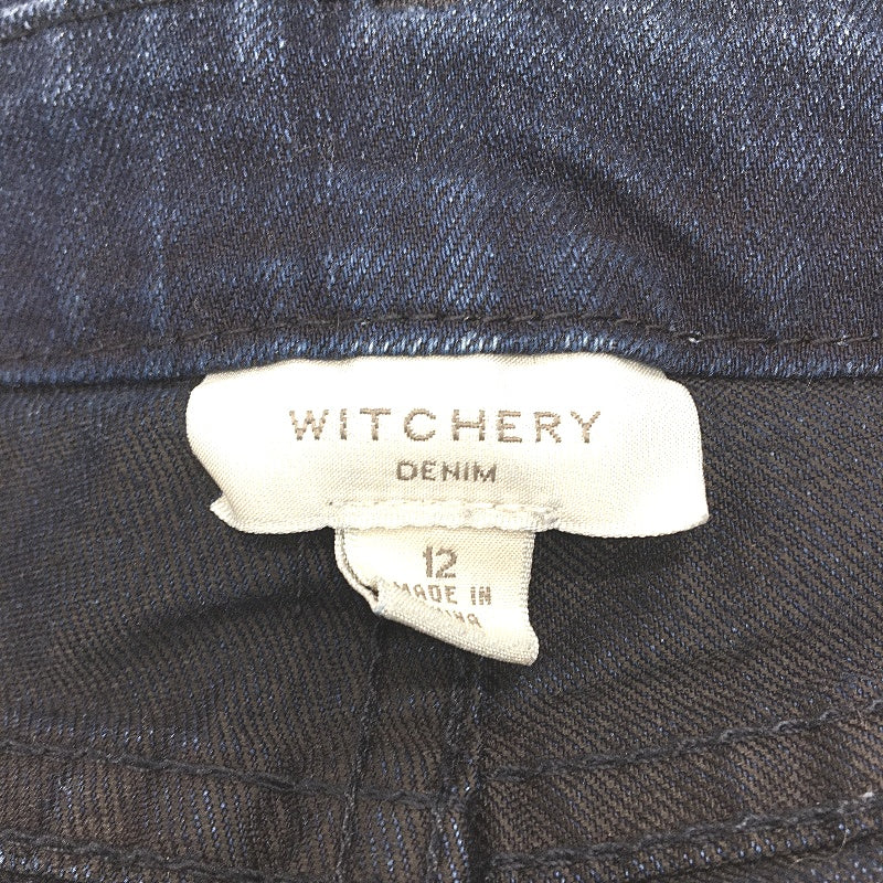 Witchery Hi Rise Folded Cuff Deep Indigo Blue Denim Jorts Ladies Size AU 12