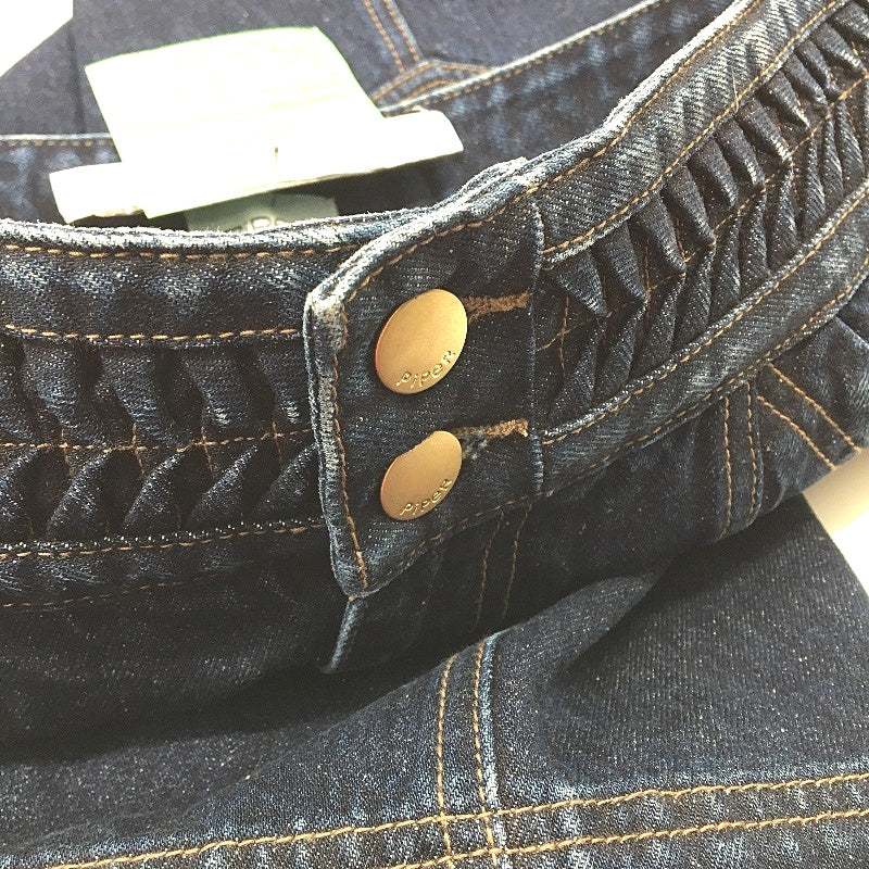 Piper Sample Denim Godet Indigo Blue Midi Skirt Ladies Size AU 10 NEW