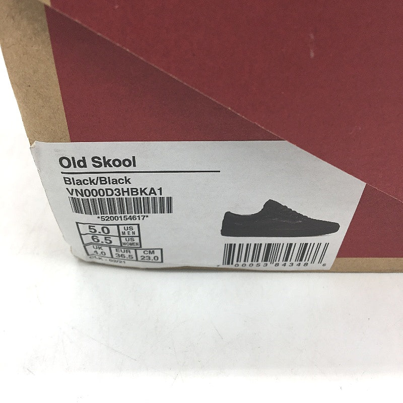 Vans Black On Black Old Skool Lace Up Skate Shoes Unisex US M5 L6.5 EU 36.5 NEW