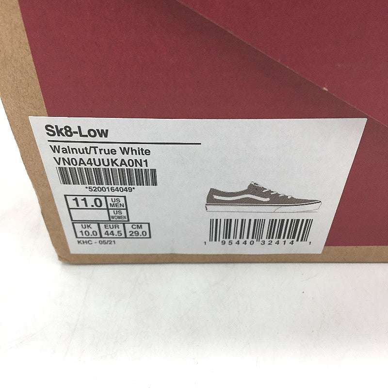 Vans Walnut Canvas & Suede Sk8-Low Skate Sneakers Mens Size US 11 EU 44.5 NEW