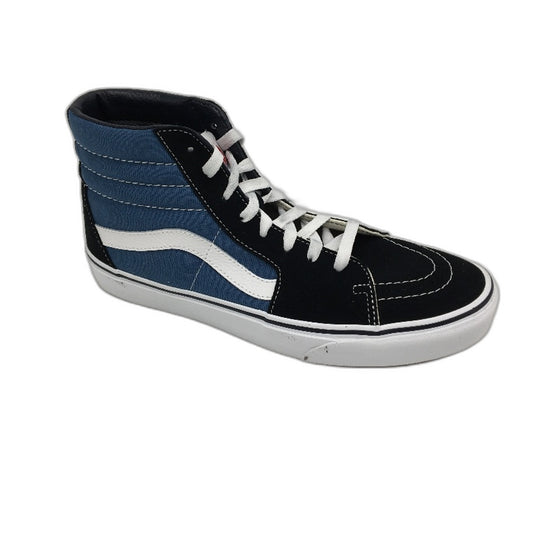 Vans Navy Blue Black Canvas Sk8-HI Skate Sneakers Unisex US M9 L10.5 EU 42 NEW