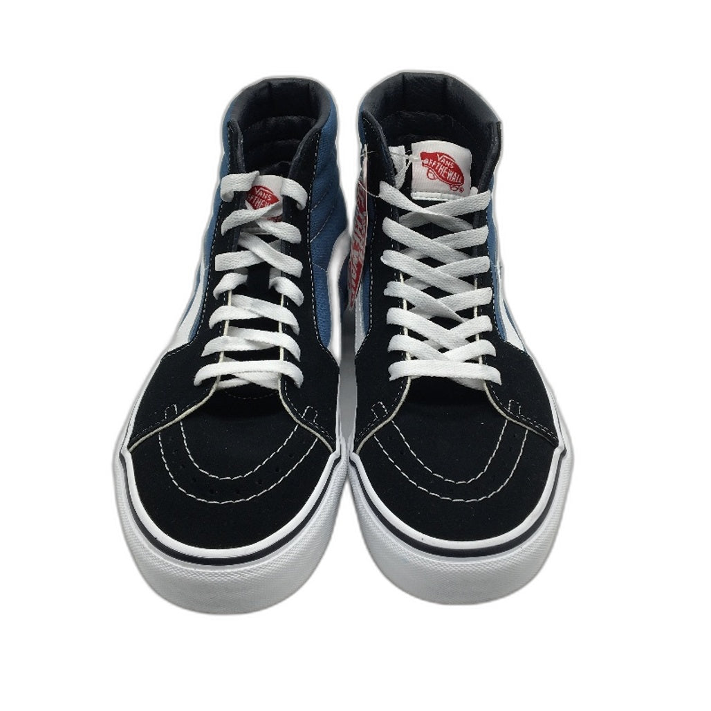 Vans Navy Blue Black Canvas Sk8-HI Skate Sneakers Unisex US M9 L10.5 EU 42 NEW