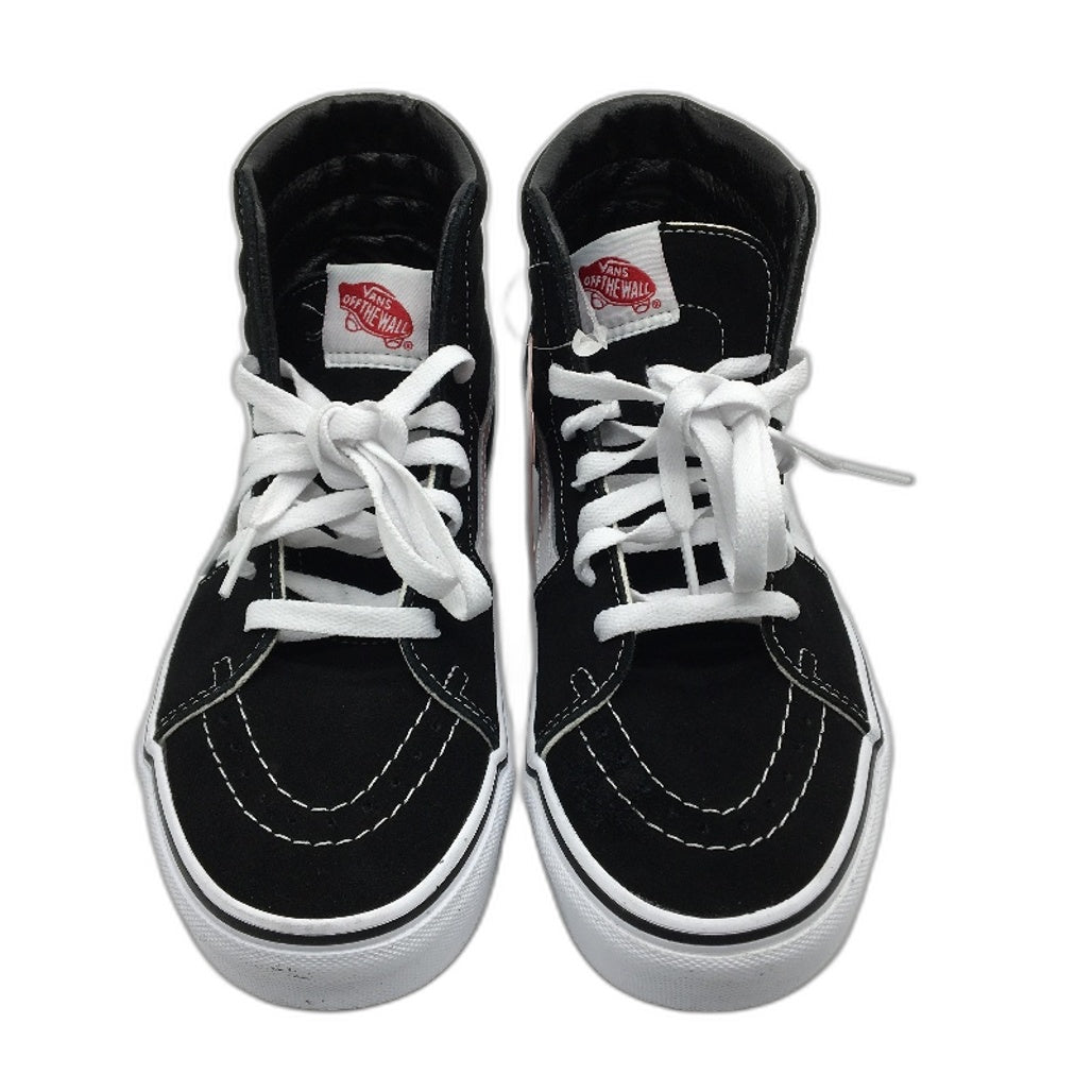 Vans Black & White Canvas Sk8-HI Skate Sneakers Unisex US Mens 7 L8.5 EU 39 NEW