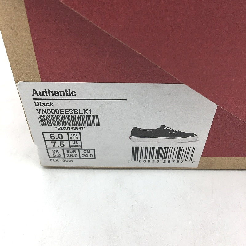 Vans Black Authentic Lace Up Low Top Skate Shoes Unisex US M6 L7.5 EU38 NEW