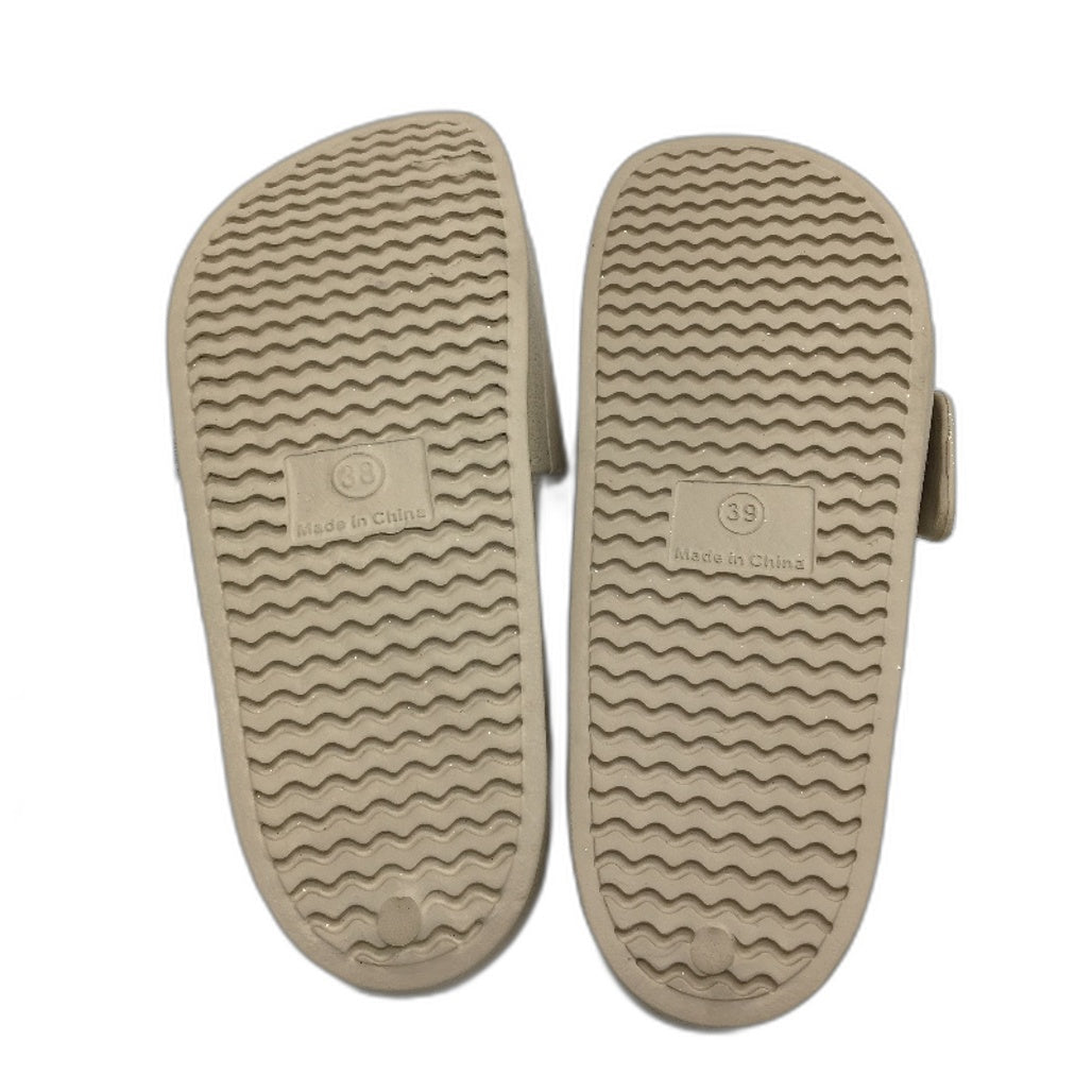 Holster Australia Sand Beige Solace Buckle Glitter Slide Ladies AU 7 EU 38 NEW