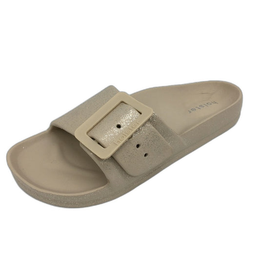 Holster Australia Sand Beige Solace Buckle Glitter Slide Ladies AU 9 EU 40 NEW
