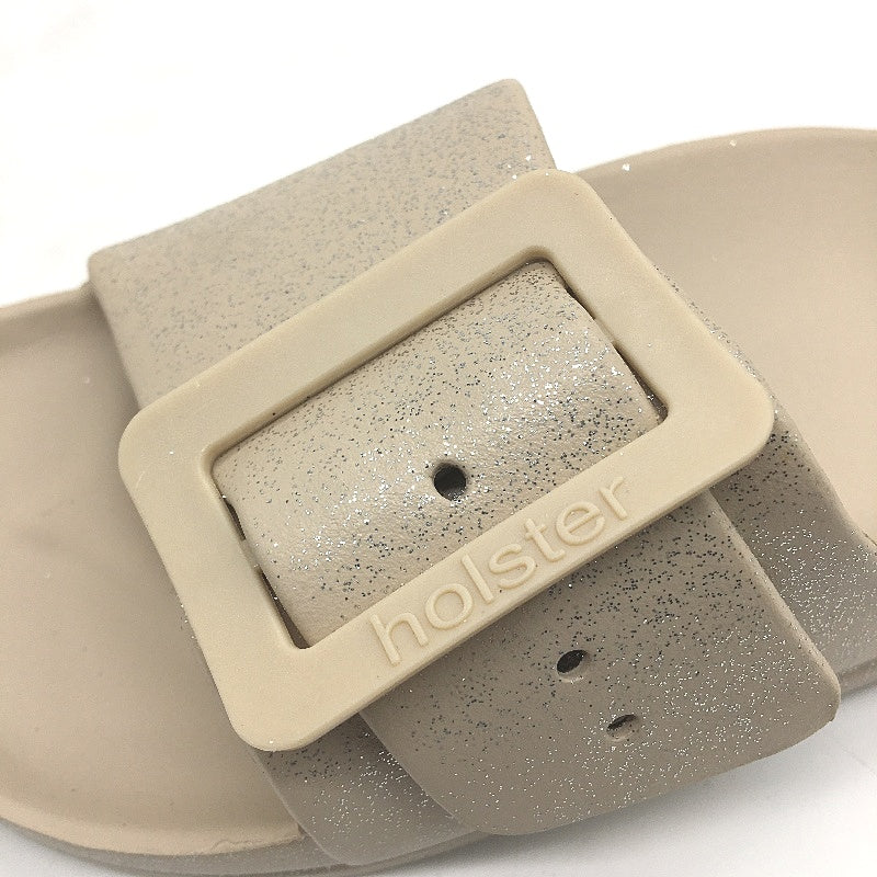 Holster Australia Sand Beige Solace Buckle Glitter Slide Ladies AU 10 EU 41 NEW