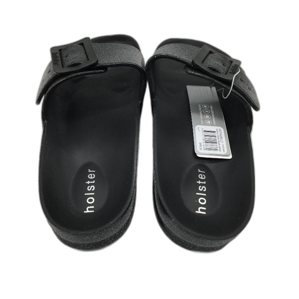 Holster Australia Black Solace Buckle Glitter Slide Sandal Ladies AU 7 EU 38 NEW