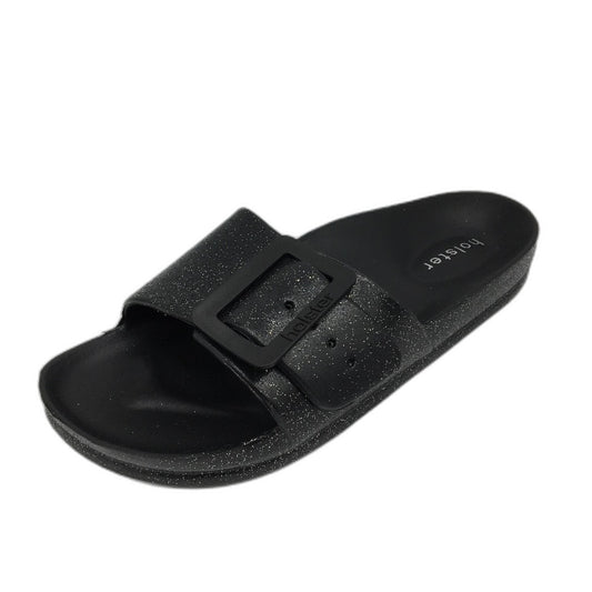 Holster Australia Black Solace Buckle Glitter Slide Sandal Ladies AU 9 EU 40 NEW