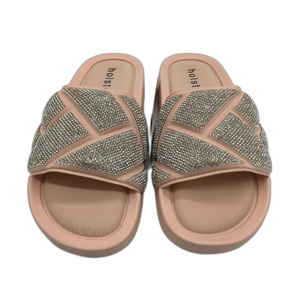 Holster Australia Sooth Rose Blush Glitter Detail Slides Ladies AU 7 EU 38 NEW