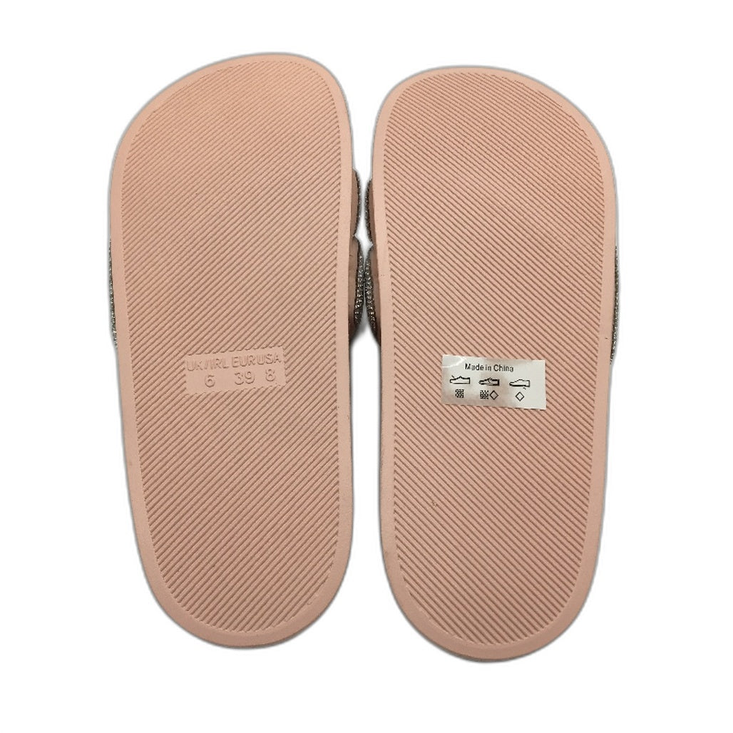 Holster Australia Sooth Rose Blush Glitter Detail Slides Ladies AU 7 EU 38 NEW