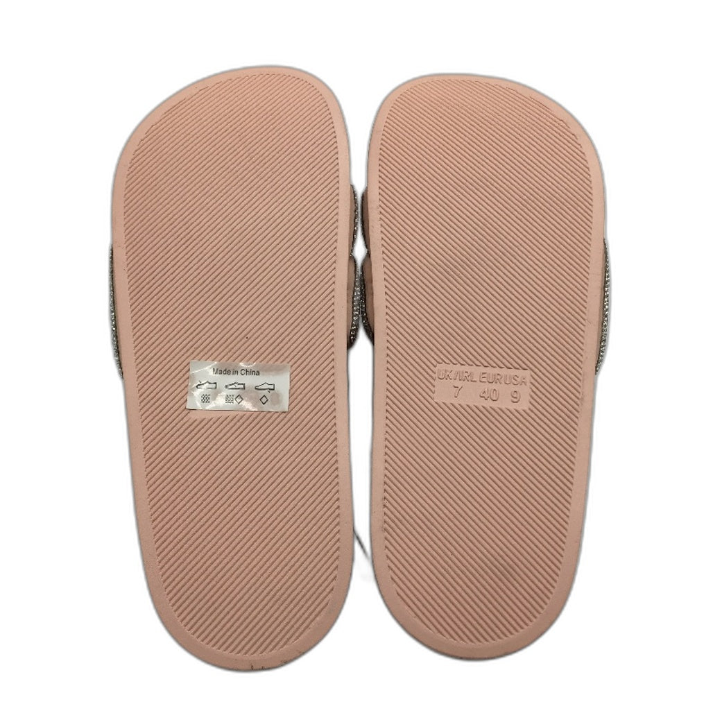 Holster Australia Sooth Rose Blush Glitter Detail Slides Ladies AU 8 EU 39 NEW