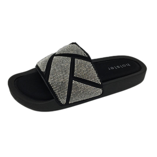 Holster Australia Sooth Black Glitter Detail Slide Sandals Ladies AU 9 EU 40 NEW