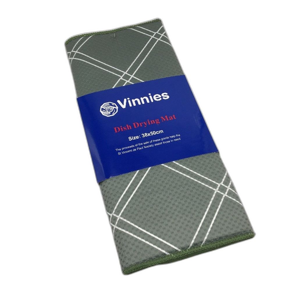 Microfibre 3Pck Green, Grey & Khaki Cushioned Dish Drying Mat Pack 38x50cm NEW