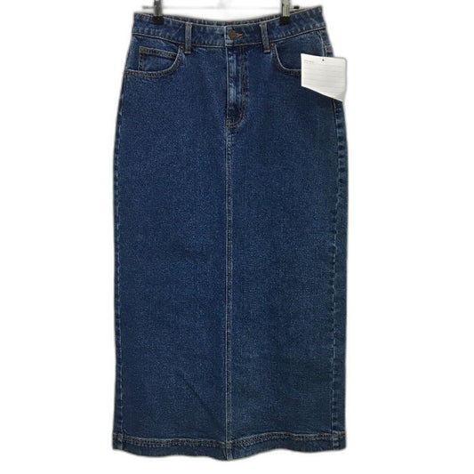 Grab Denim Sample A Line Indigo Blue Midi Jean Skirt Ladies Size AU 10 NEW