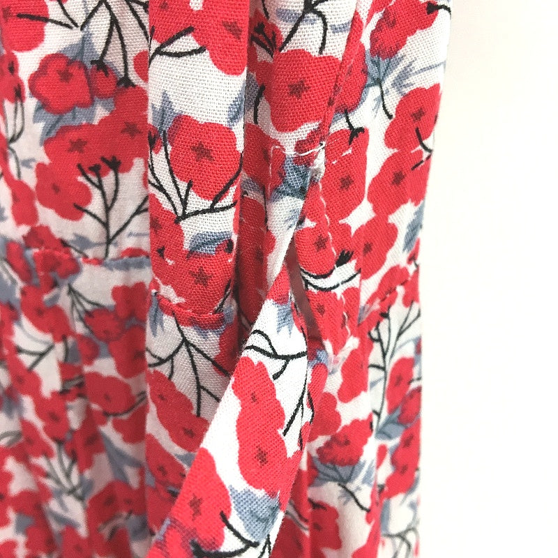 Yours Truly Open Front Lace Up Red Floral Wrap Dress Ladies Size AU 10