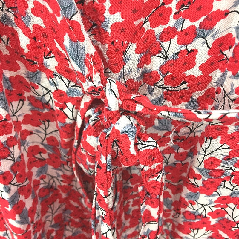 Yours Truly Open Front Lace Up Red Floral Wrap Dress Ladies Size AU 10