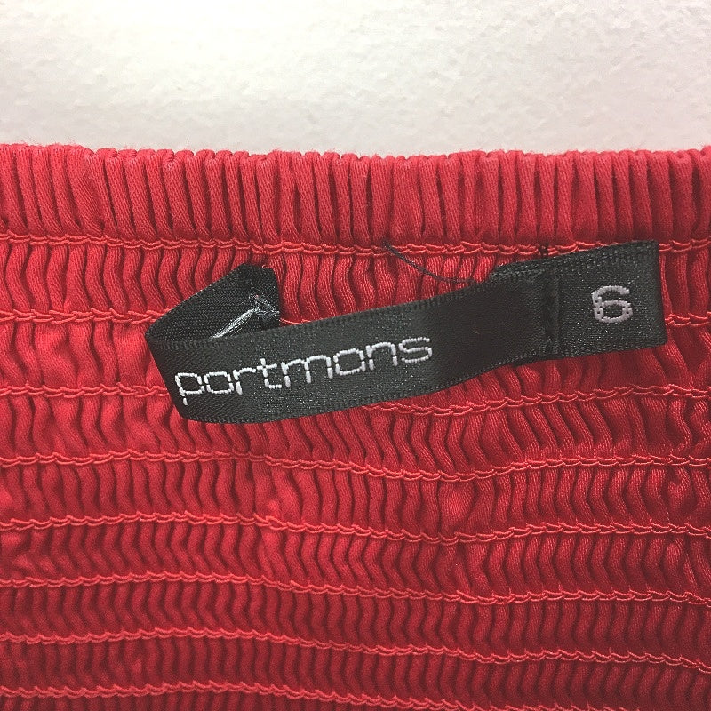 Portmans Sleeveless Red Cotton V Neck Pocketed Mini Dress Ladies Size 6