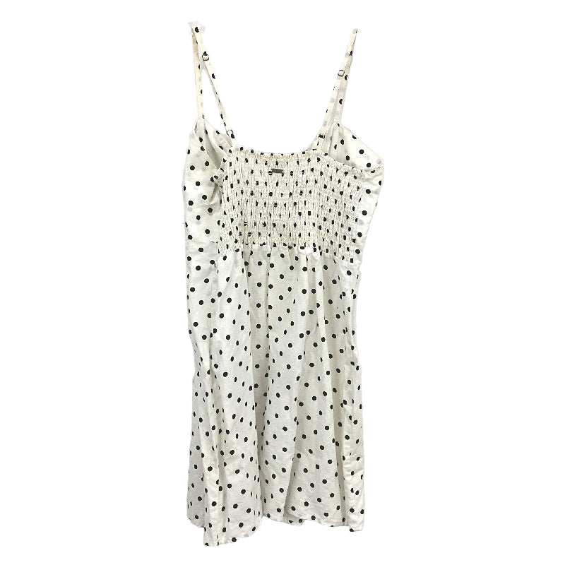 Ghanda Strappy Black Polka Dot Linen Blend White Mini Dress Ladies Size Medium
