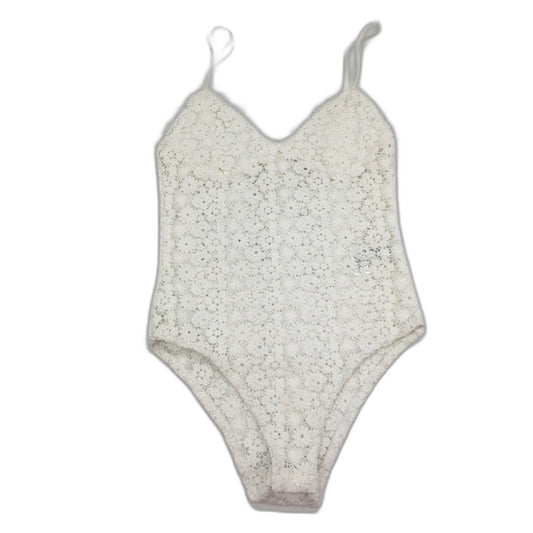 H&M Crocheted White Lace Scalloped Trim Strappy Body Suit Ladies Size XS