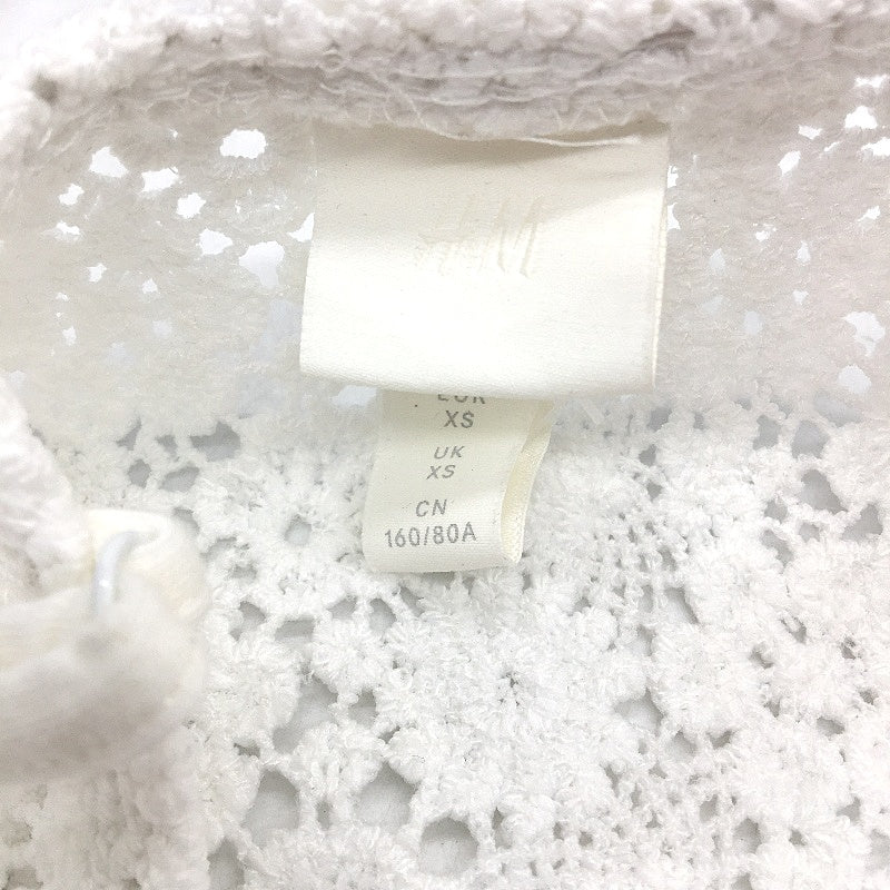 H&M Crocheted White Lace Scalloped Trim Strappy Body Suit Ladies Size XS