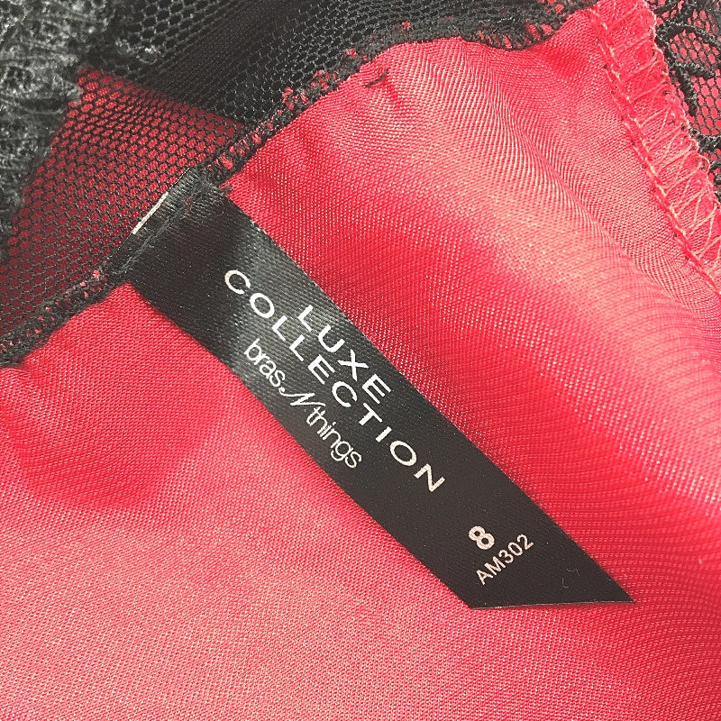 BrasNThings Satin Red Black Lacey V Neck Camisole Ladies Size 8