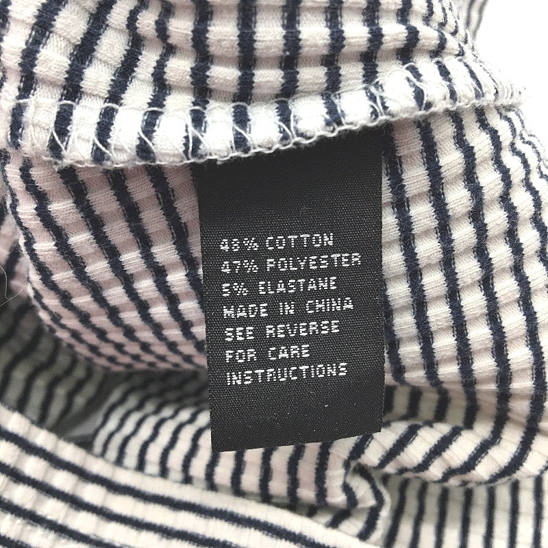 Sportsgirl Ribbed Black White Stripe Spaghetti Strap Crop Top Ladies Size Small