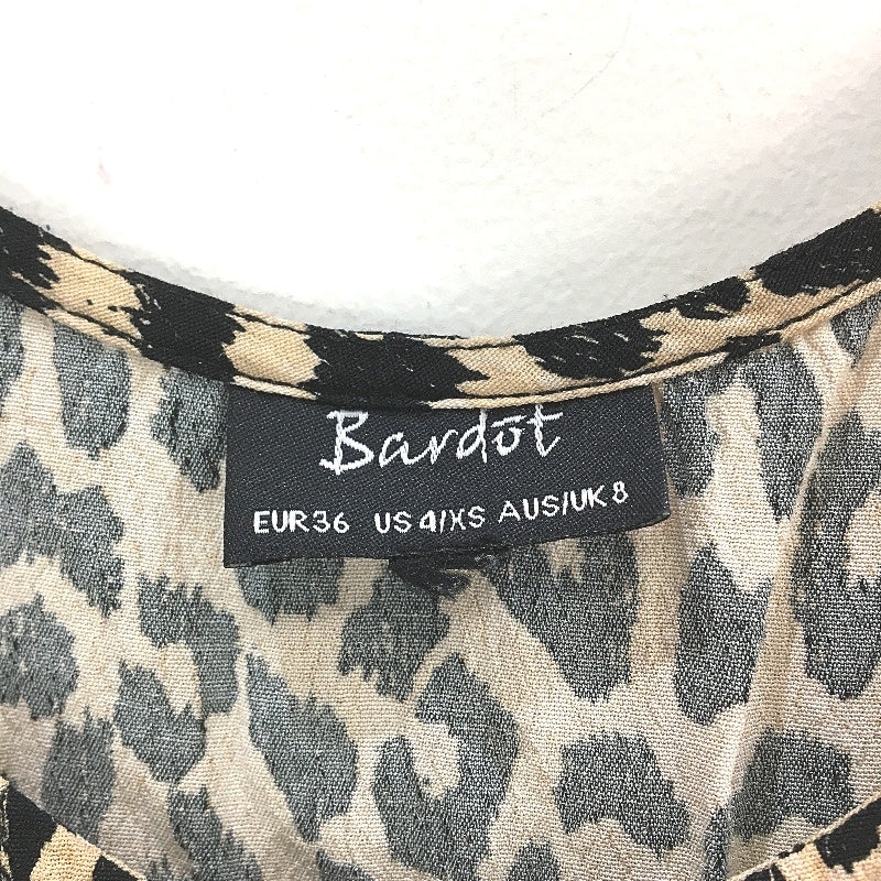 Bardot Brown Leopard Print Halter Neck Sleeveless Top Ladies Size UK 8