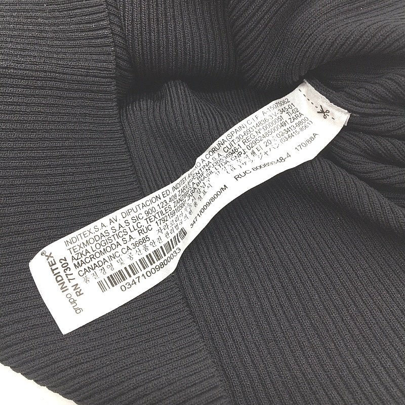 Zara Asymmetrical Ribbed Slim Fit Black Cutout Sleeveless Top Ladies Size Medium