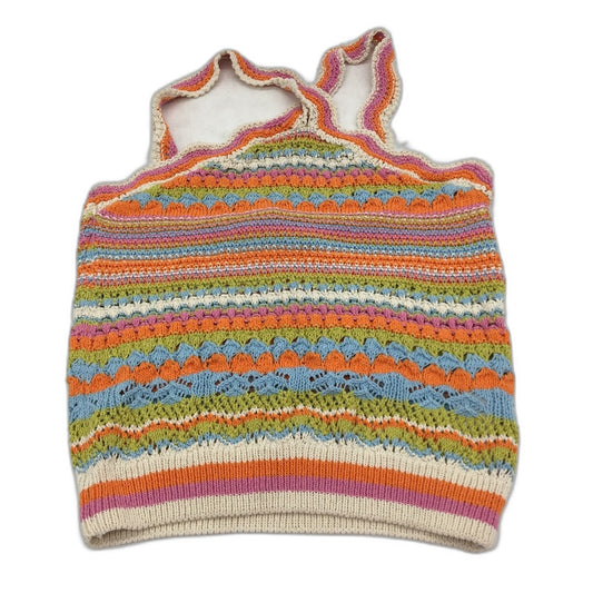 Zara Criss Cross Multicoloured Crochet Cropped Top Ladies Size Small NEW