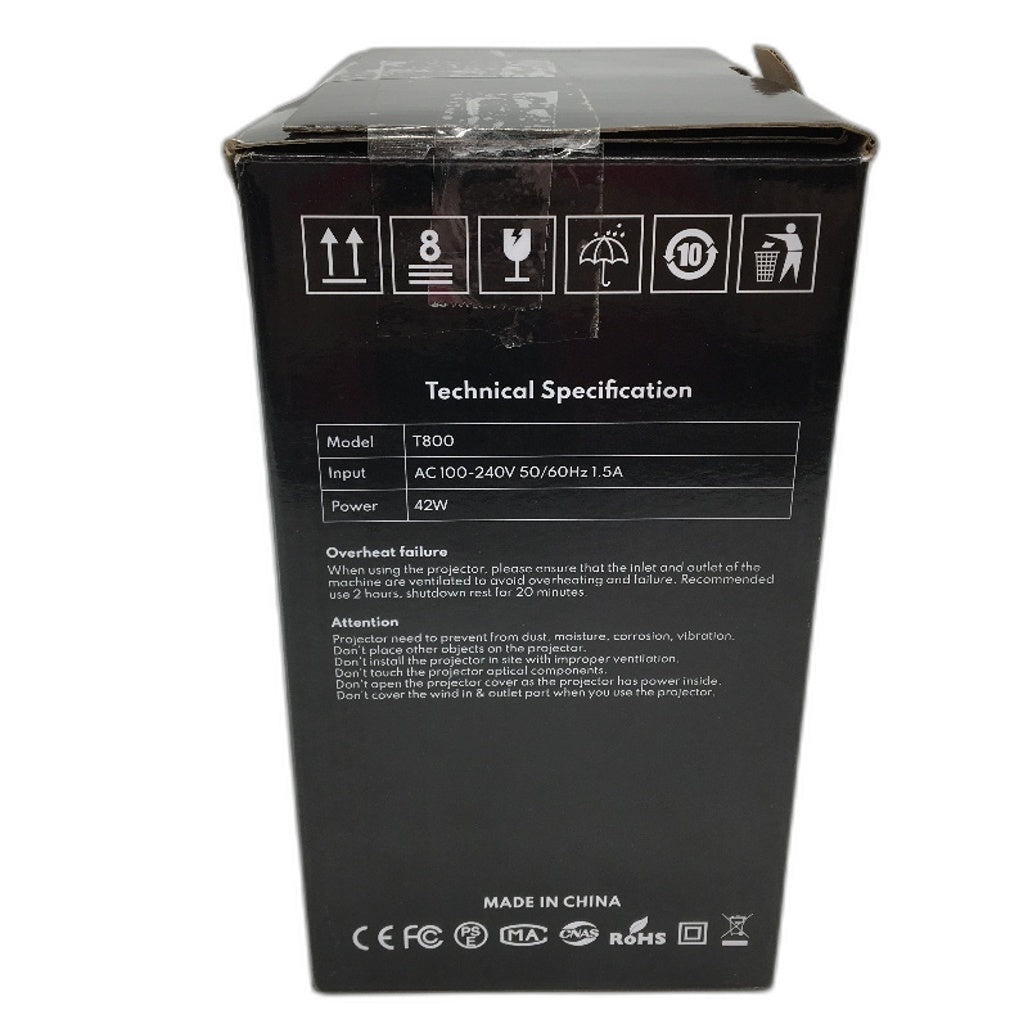 Clokowe T800 Full HD 1080p Bluetooth Portable Home Smart Projector DEMO