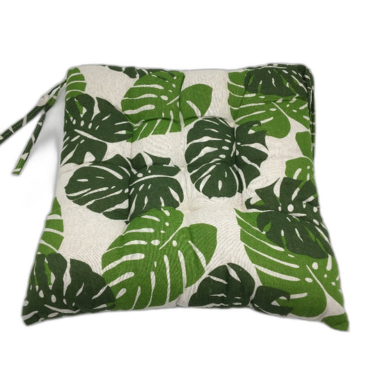 2 Piece Palm Tree Leaves Square Chair Seat Cushions 40x40cm NEW