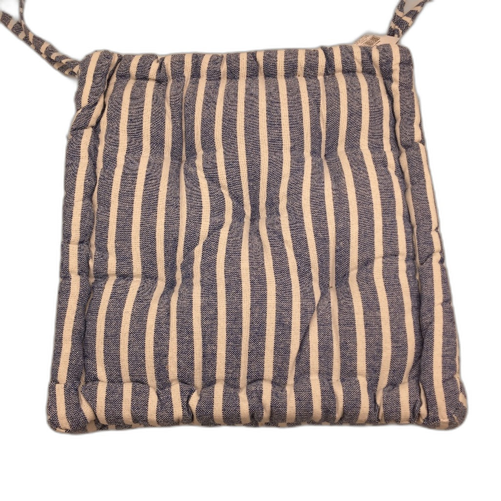 Nicola Spring French Mattress Blue Stripe Seat Cushion Pads 40x40cm NEW