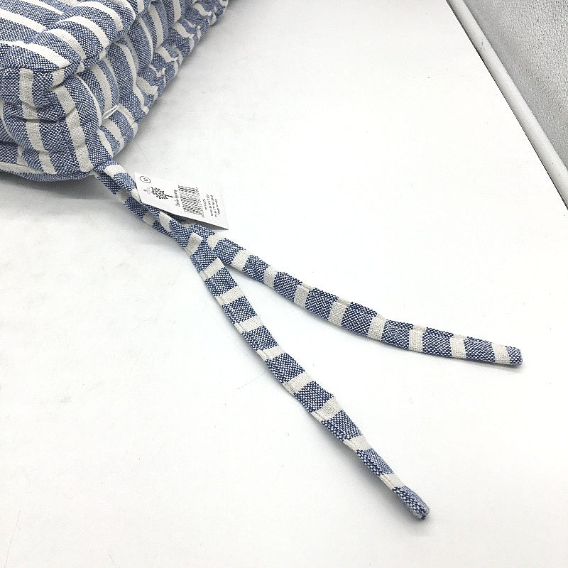 Nicola Spring French Mattress Blue Stripe Seat Cushion Pads 40x40cm NEW