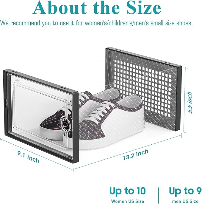 Kuject 12 Pack Clear Plastic Stackable Shoe Storage Organiser with Lids NEW