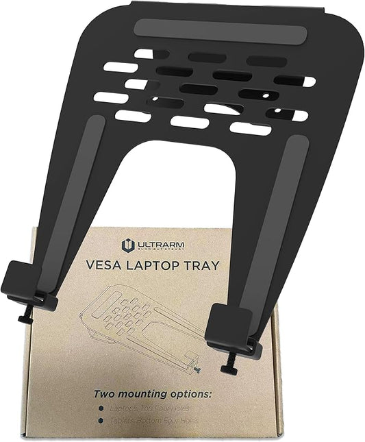 Ultrarm Vesa Black Steel Notebook Laptop Holder Tray fits VESA 75/100 2lbs NEW