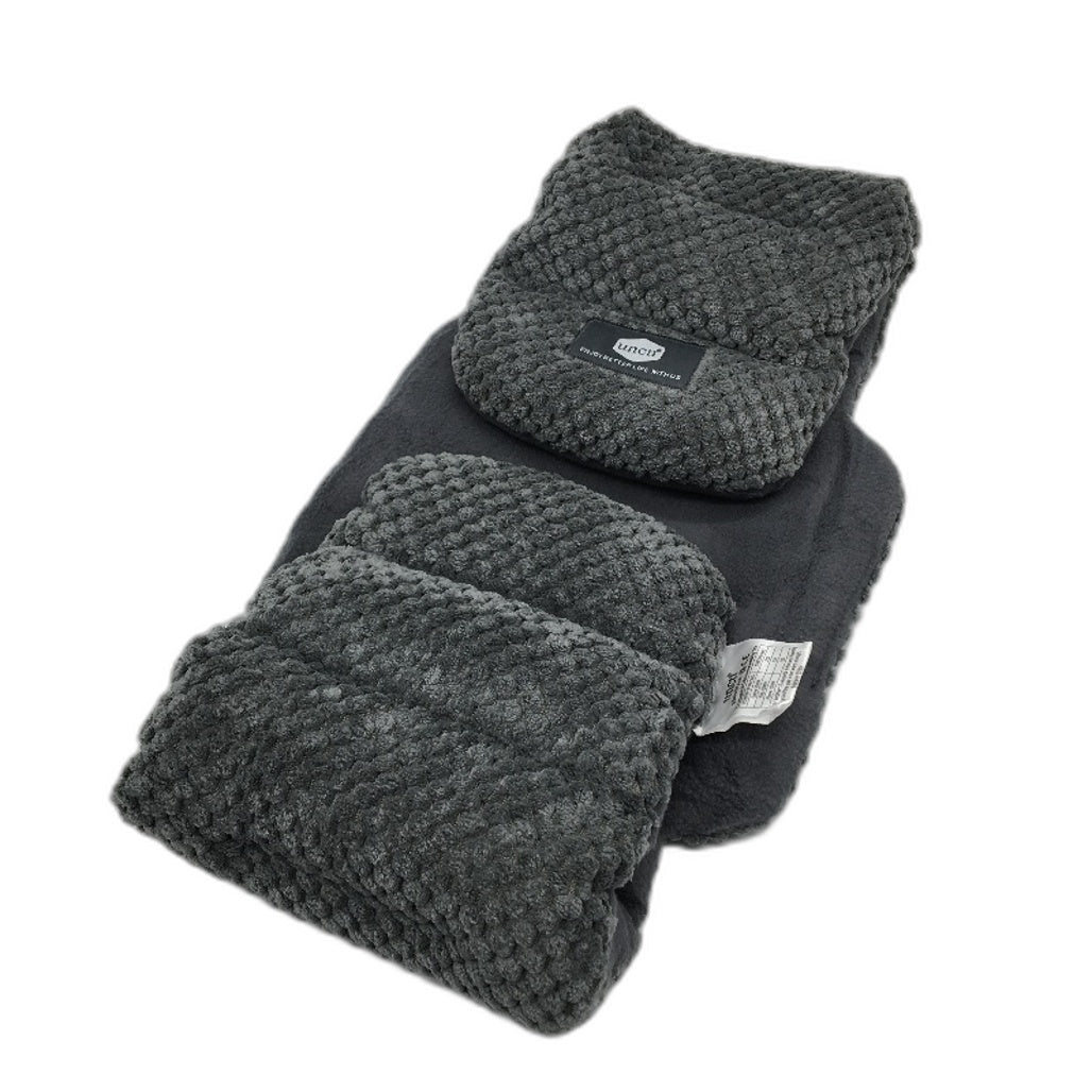 Uncn Microwavable Neck Grey Fleece Natural Filling Wrap in Grey NEW