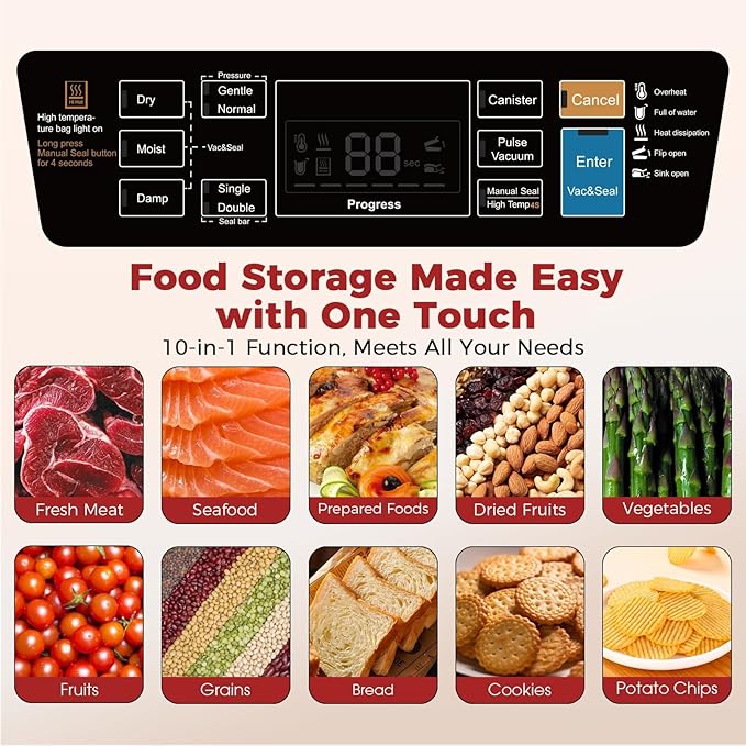 SV628 95kpa Automaticf Food Storage Vacuum Sealer 11 inch Rolls NEW