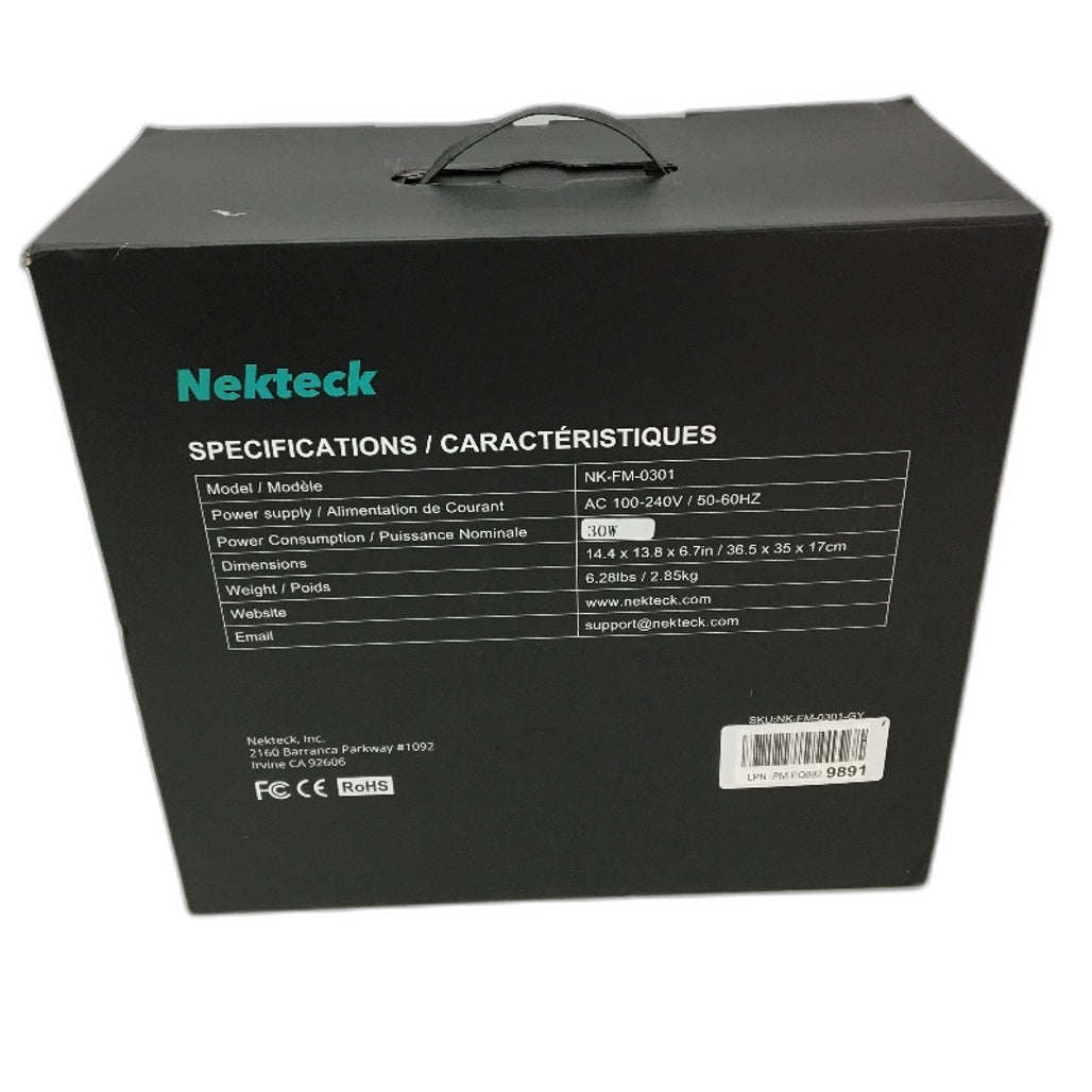 Nekteck FM-0301 Shiatsu Air Compression Foot Massager with Heating in Gray NEW