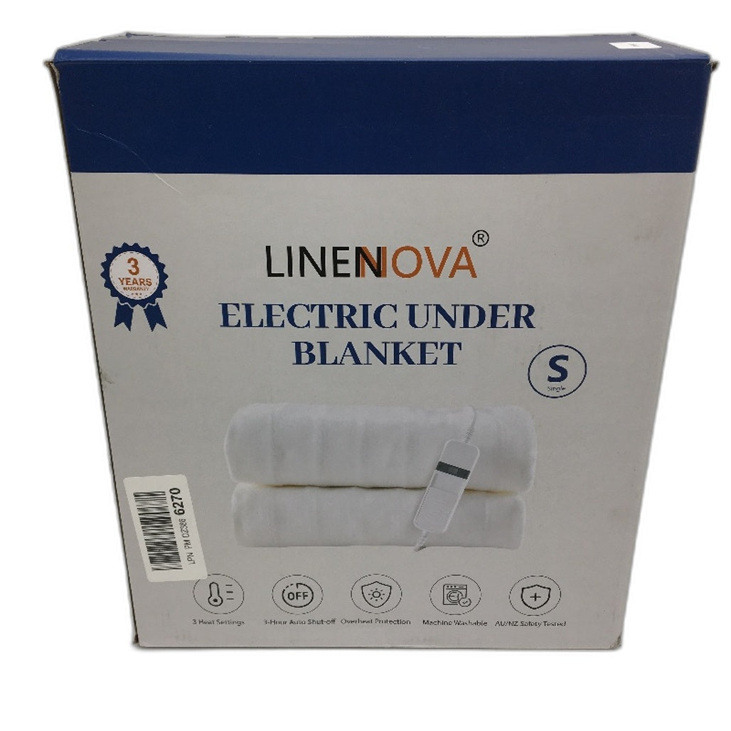 Linenova 3 Temp Overheat Protection Electric Under Blanket Size Single NEW