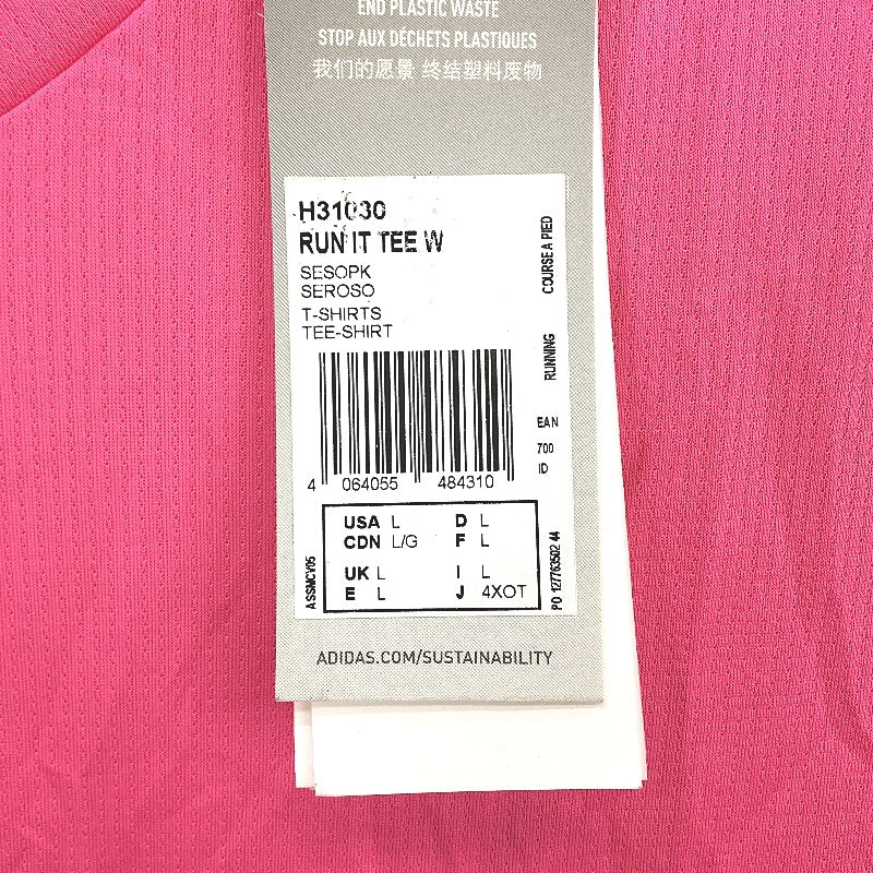 Adidas AeroReady AKTIV Against Cancer Pink Run It Tee Ladies Size Large NEW