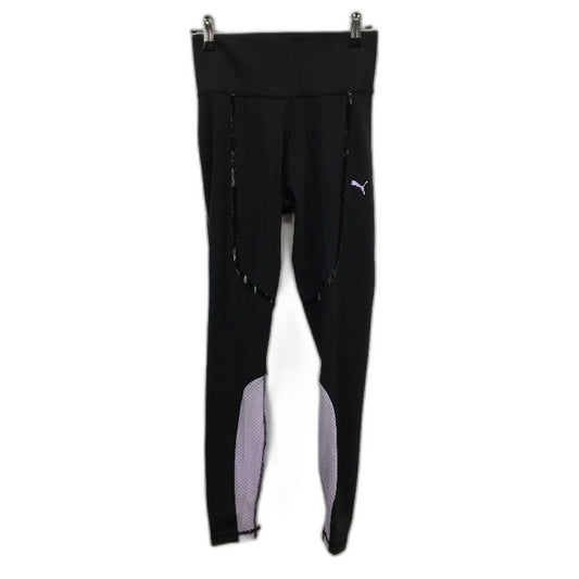 Puma Bonded High Waisted Black Lavender Full Length Tights Ladies Size Small NEW