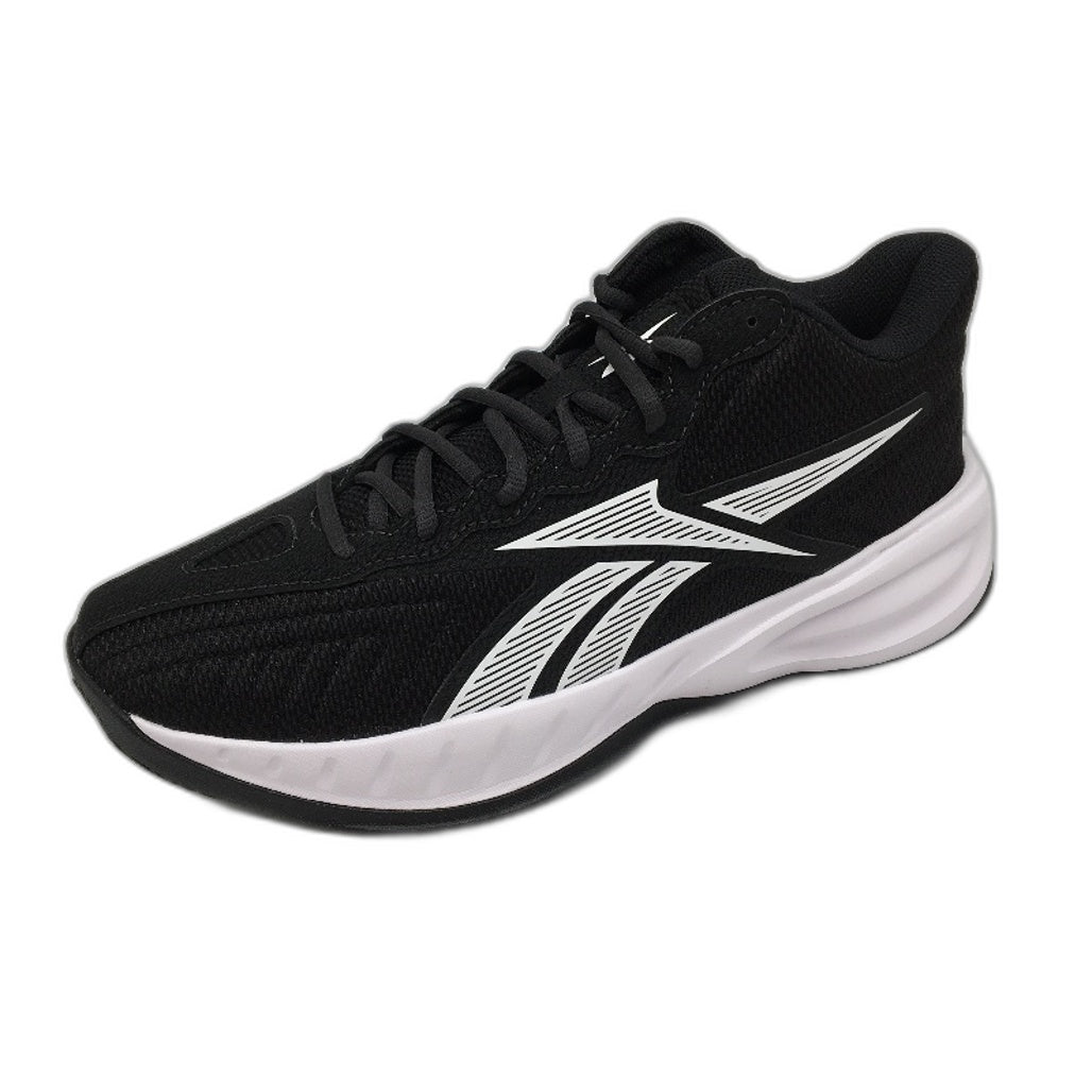 Reebok Press Black Fabric Basketball Sneakers Unisex US M9 W 10.5 EU 42 NEW